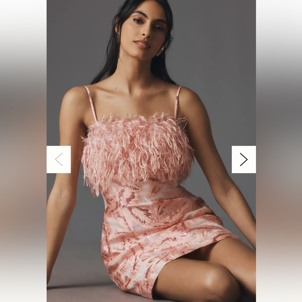 Anthropologie Pink Spaghetti Strap Babydoll Mini Dress